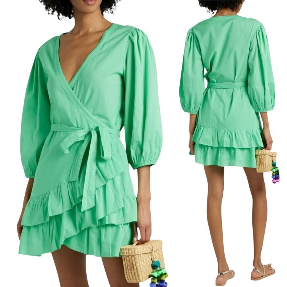 Melissa Odabash - NWT, Women’s ’Tabitha’ Mini Wrap Dress in Jade Green, X-Small